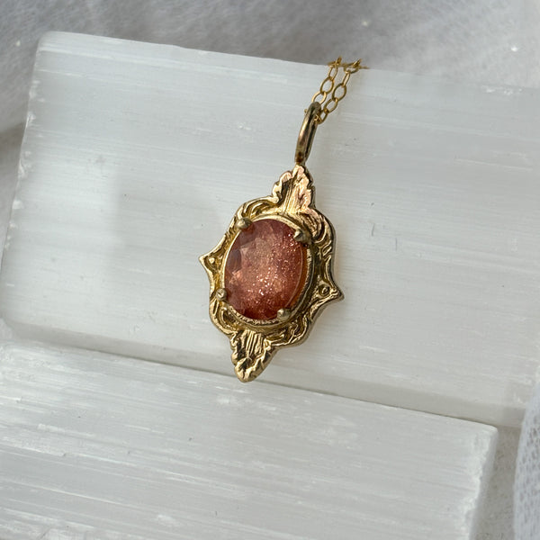Myth and Stone Mystic Mirror sunstone pendant