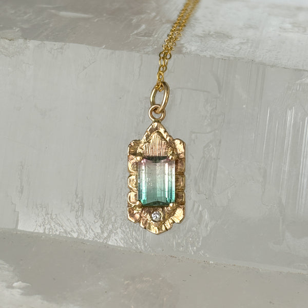 Myth and Stone Temple of Peace tourmaline pendant