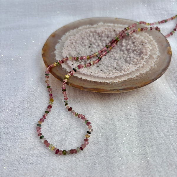 Myth and Stone Hand Knotted Silk tourmaline necklace