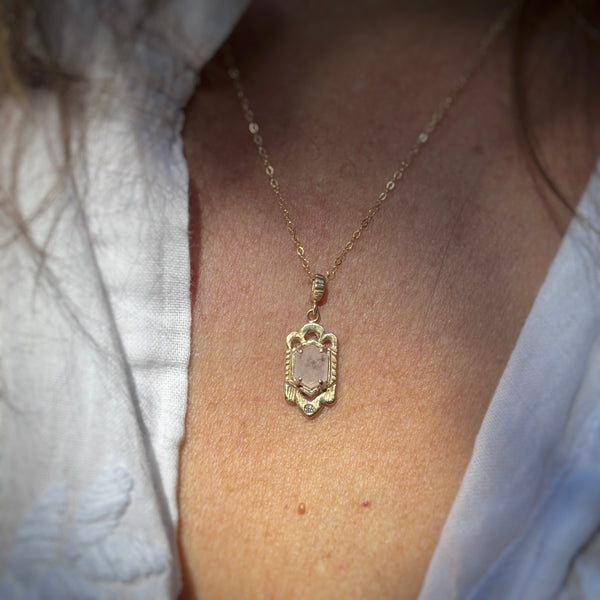 Myth and Stone Temple of Love morganite pendant