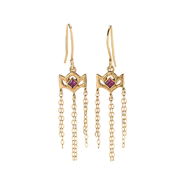 Myth and Stone Wind chime earrings in gold