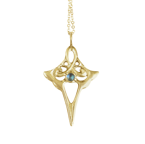 Myth and Stone Lyra moonstone in gold