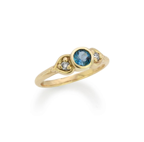 Myth and Stone Lenora Topaz and diamond ring side view
