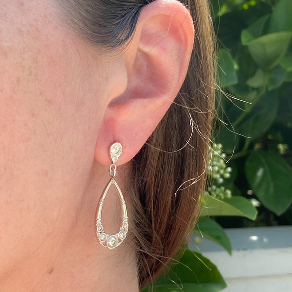 Myth and Stone Celeste earring in silver on model