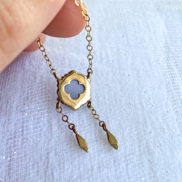 Myth and Stone Isla chalcedony necklace back