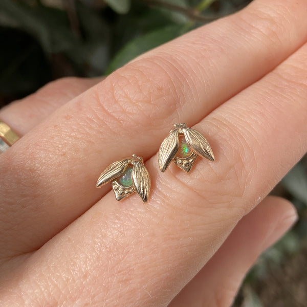 Myth and Stone Alida opal bug studs in gold