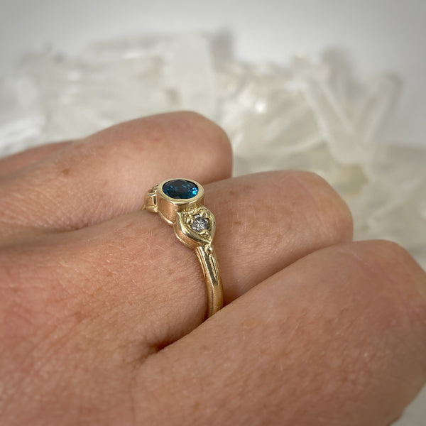 Myth and Stone Lenora ring in topaz and diamonds on model