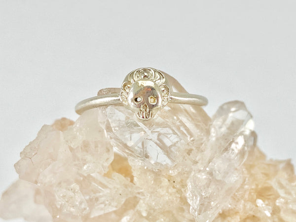 Myth and Stone Freya Skull ring front view