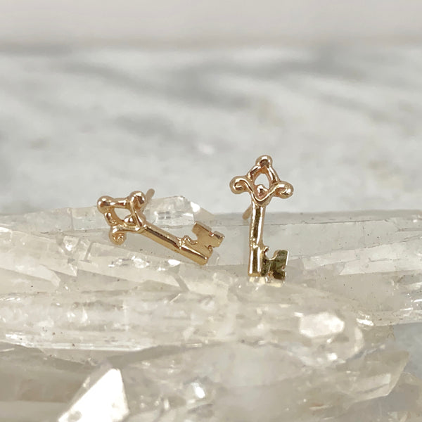 Myth and Stone Orfira's Key studs in gold