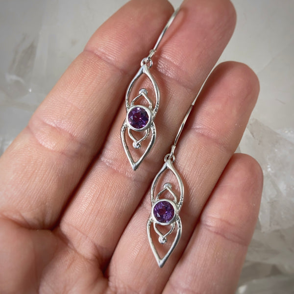 Myth and Stone Jolise amethyst earrings alternate view
