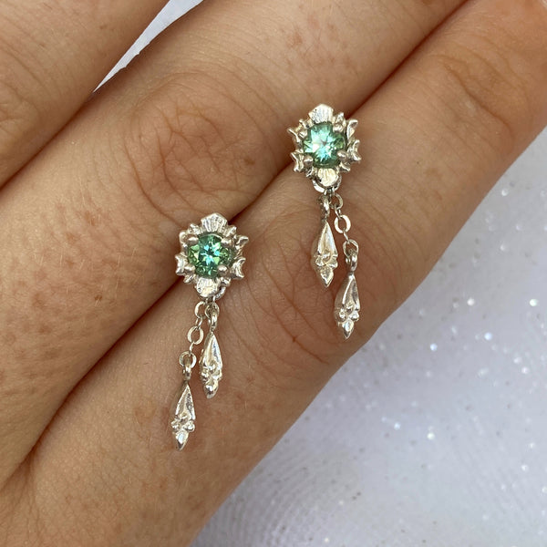 Myth and Stone Fortuna drop tourmaline earrings in silver