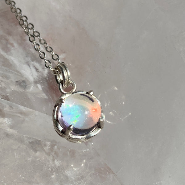 Myth and Stone Inner Light opal pendant in silver