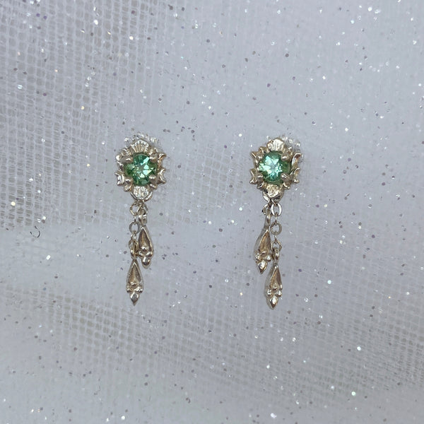 Myth and Stone Fortuna drop tourmaline earrings in silver