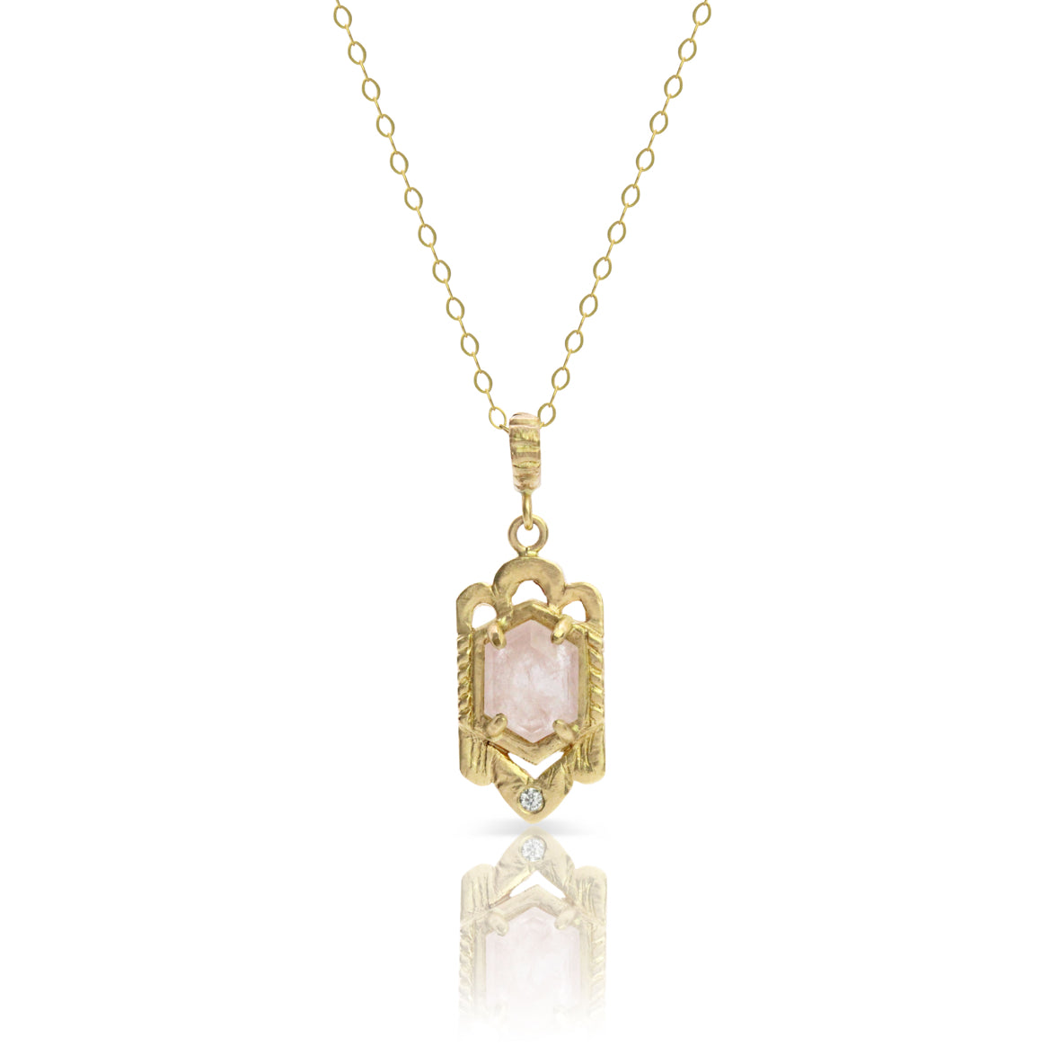 Myth and Stone Temple of Love morganite pendant