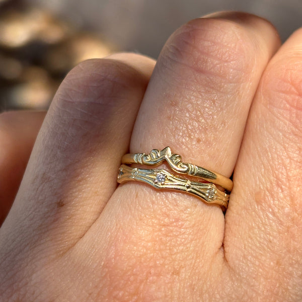 Myth and Stone Constellation ring stacked with Fiona ring