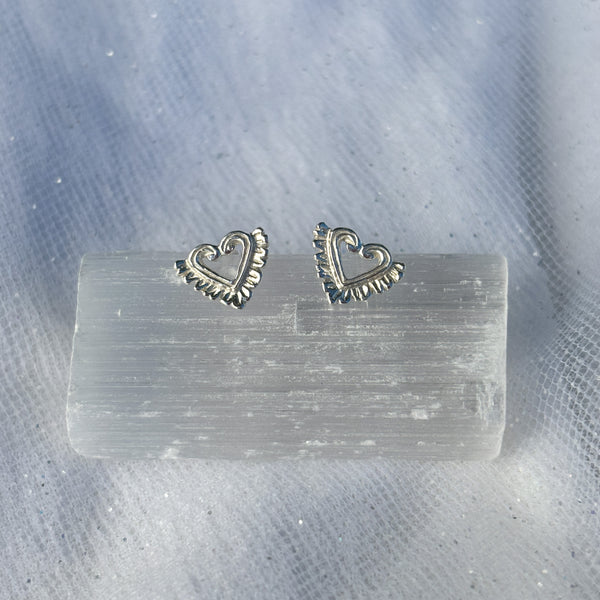 Myth and Stone Heart in Bloom studs in silver