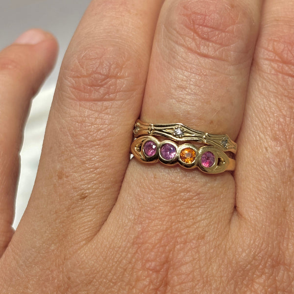 Myth and Stone Constellation ring stacked with Pattern Breaker ring
