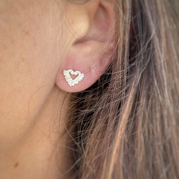 Myth and Stone Heart in Bloom stud on ear