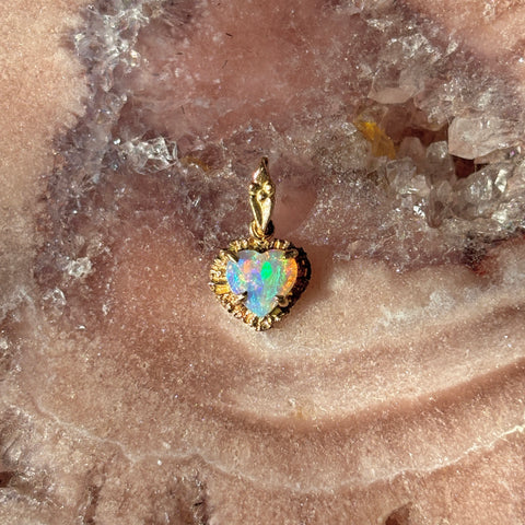 Myth and Stone Illuminated Heart opal charm