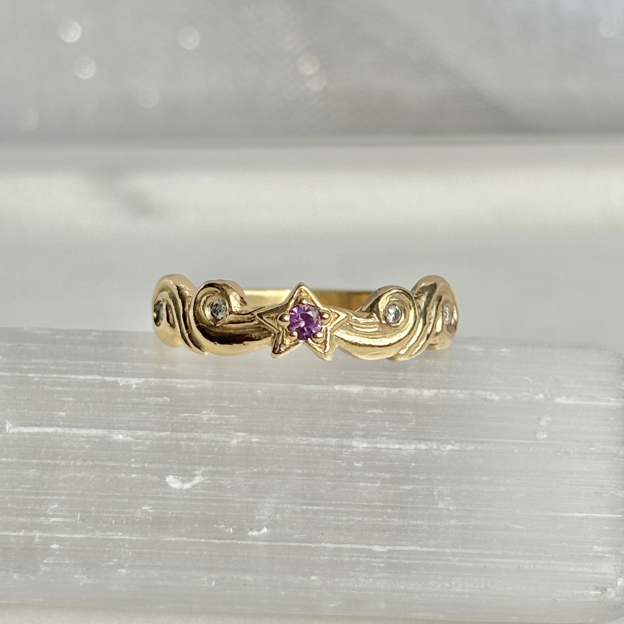 Myth and Stone Meteora sapphire and diamond ring