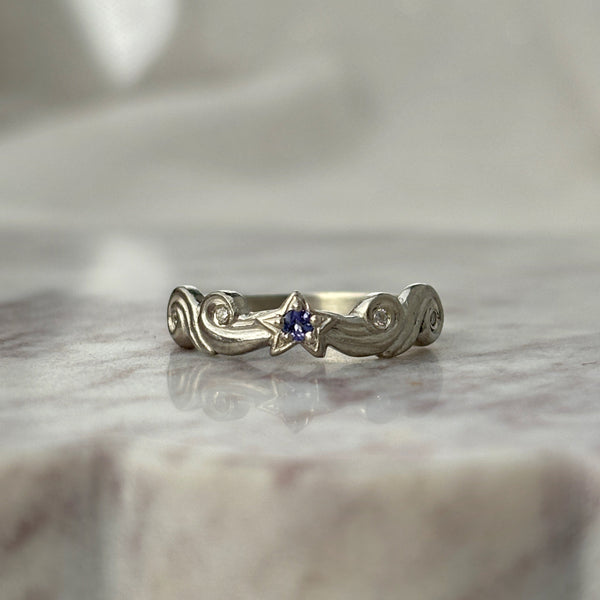 Myth and Stone Meteora tanzanite ring in silver
