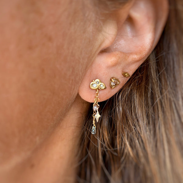Myth and Stone Night Cloud earrings on model