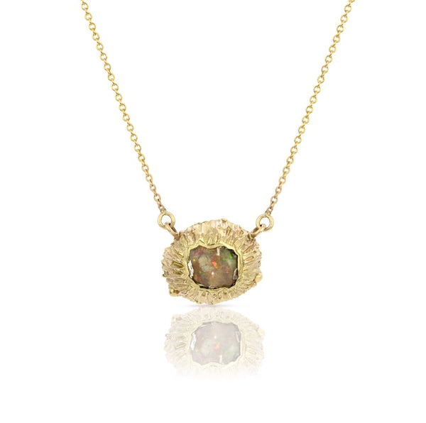 Myth and Stone Cosmic Tidepool fire opal necklace
