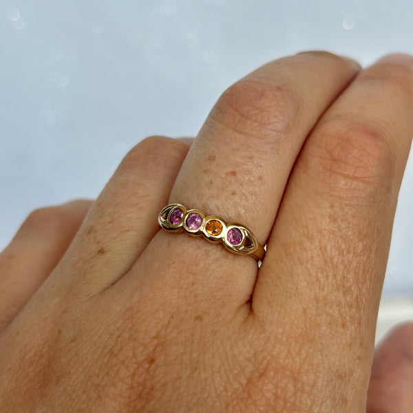 Myth and Stone Pattern Breaker sapphire ring on hand