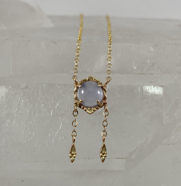 Myth and Stone Isla chalcedony necklace in gold