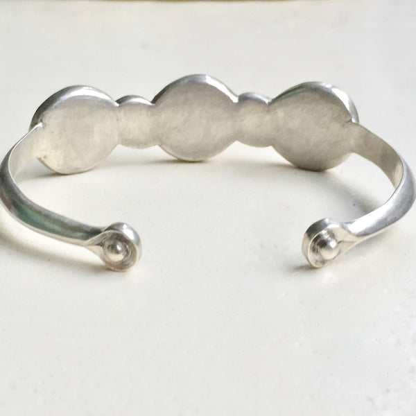 Myth and Stone Tidal bracelet in silver back view