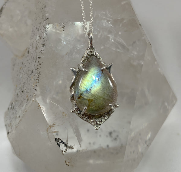 Myth and Stone Delphine labradorite pendant