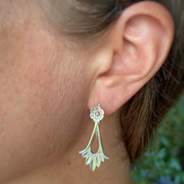 Myth and Stone Myriam's Garden sapphire earrings on model