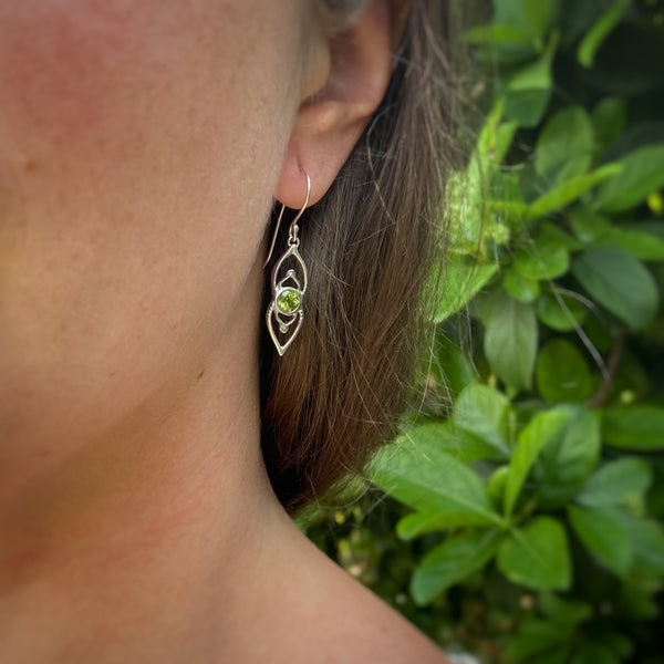 Myth and Stone Jolise earrings in peridot on model