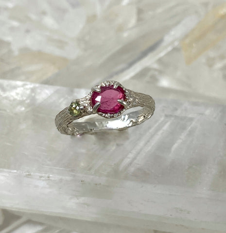 Myth and Stone Lightheart ring with tourmaline and sapphire
