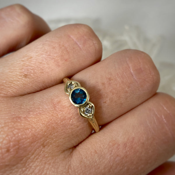Myth and Stone Lenora ring in topaz and diamonds on model