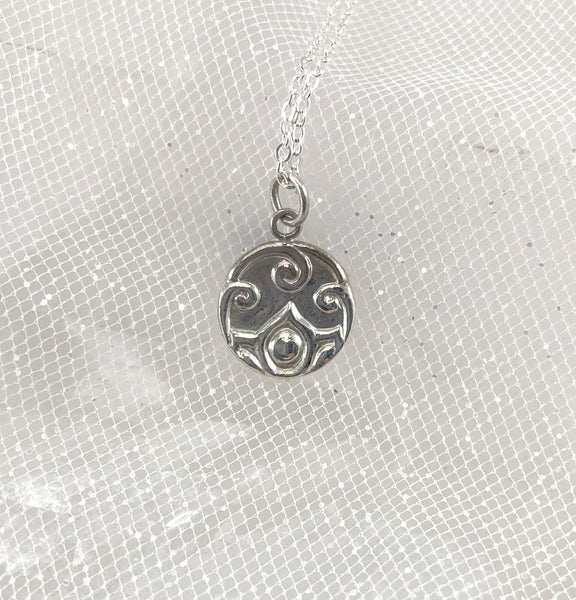 Myth and Stone Lotus medallion in silver