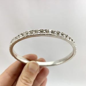 Myth and Stone Polymnia bangle bracelet in silver front view