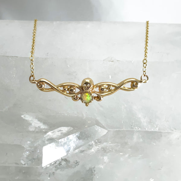 Myth and Stone Althea opal necklace in gold front view