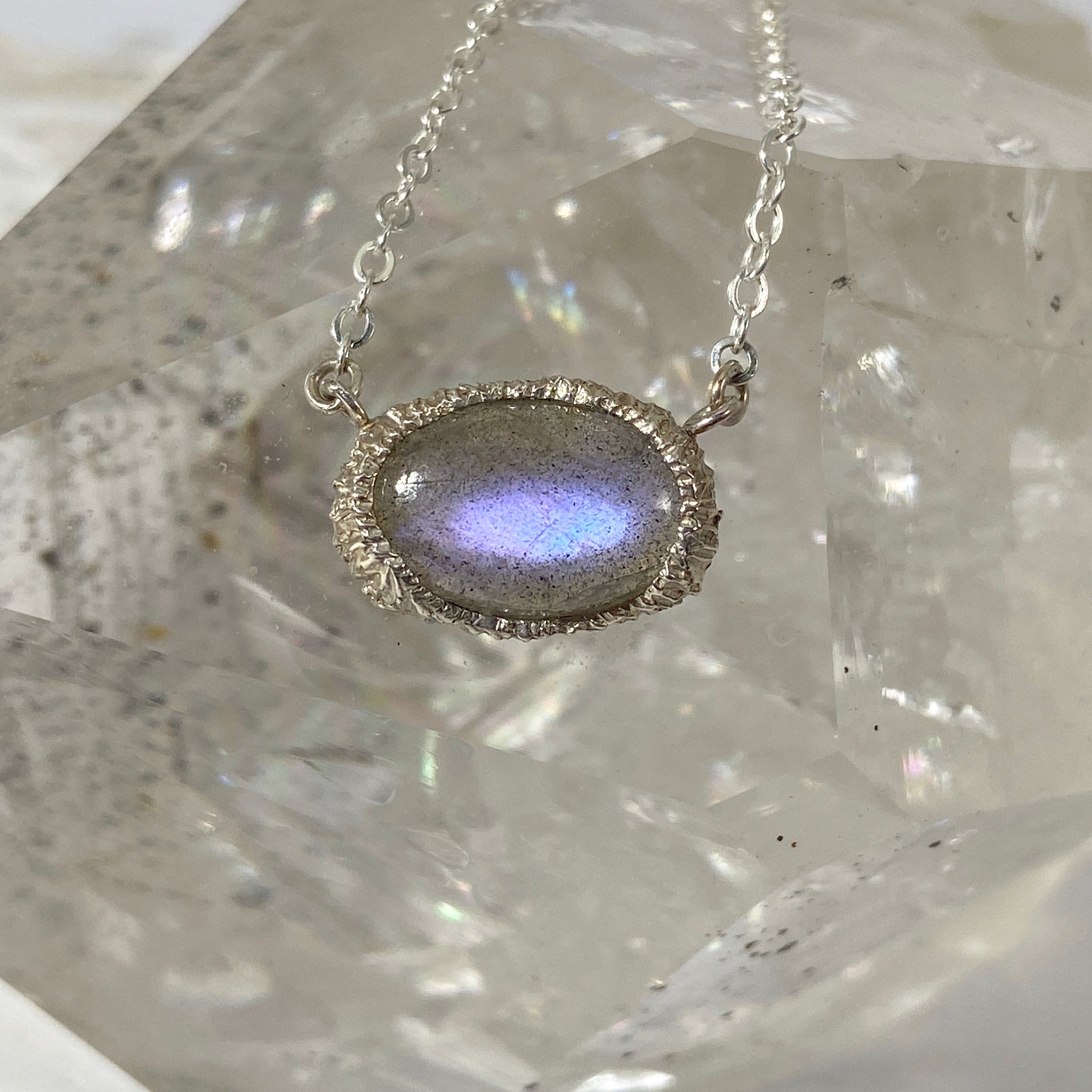 Myth and Stone Enchantress Purple Labradorite necklace