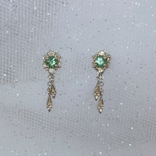 Myth and Stone Fortuna drop tourmaline earrings in silver
