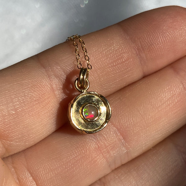 Myth and Stone Inner Light opal pendant back side