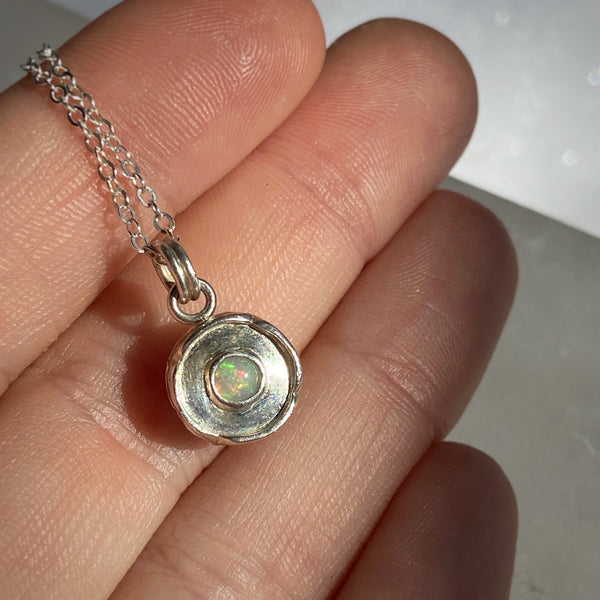Myth and Stone Inner Light Opal pendant back side